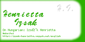 henrietta izsak business card